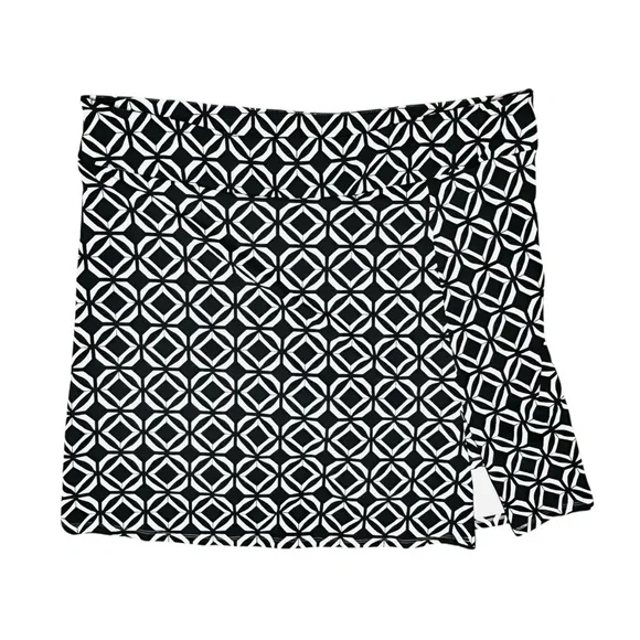 Anthony’s Resort By Lulu-B Geo Skirt Skort UPF 50+ Bottom/Slit/Zip Pull On 1X - Picture 2 of 10
